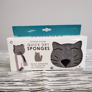 Sophisti-Clean 4 Pack Gray Cat Quick Dry Sponges